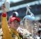 Ryan Hunter-Reay celebrates after winning the 2014 Indy 500. Photo by Chris Owens for IndyCar